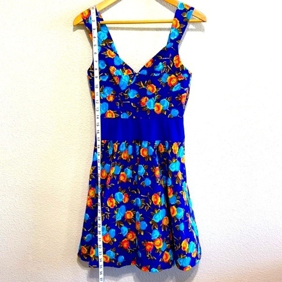 Tracy Reese- Blue & Orange Floral Print Dress - Picture 14 of 14